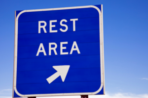 rest area sign from the road denton tx
